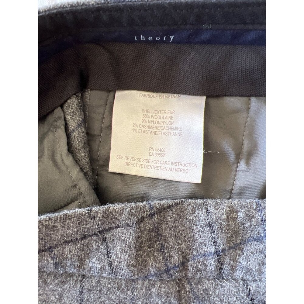 Beautiful THEORY size 2‎ gray wool check pants - Picture 5 of 8